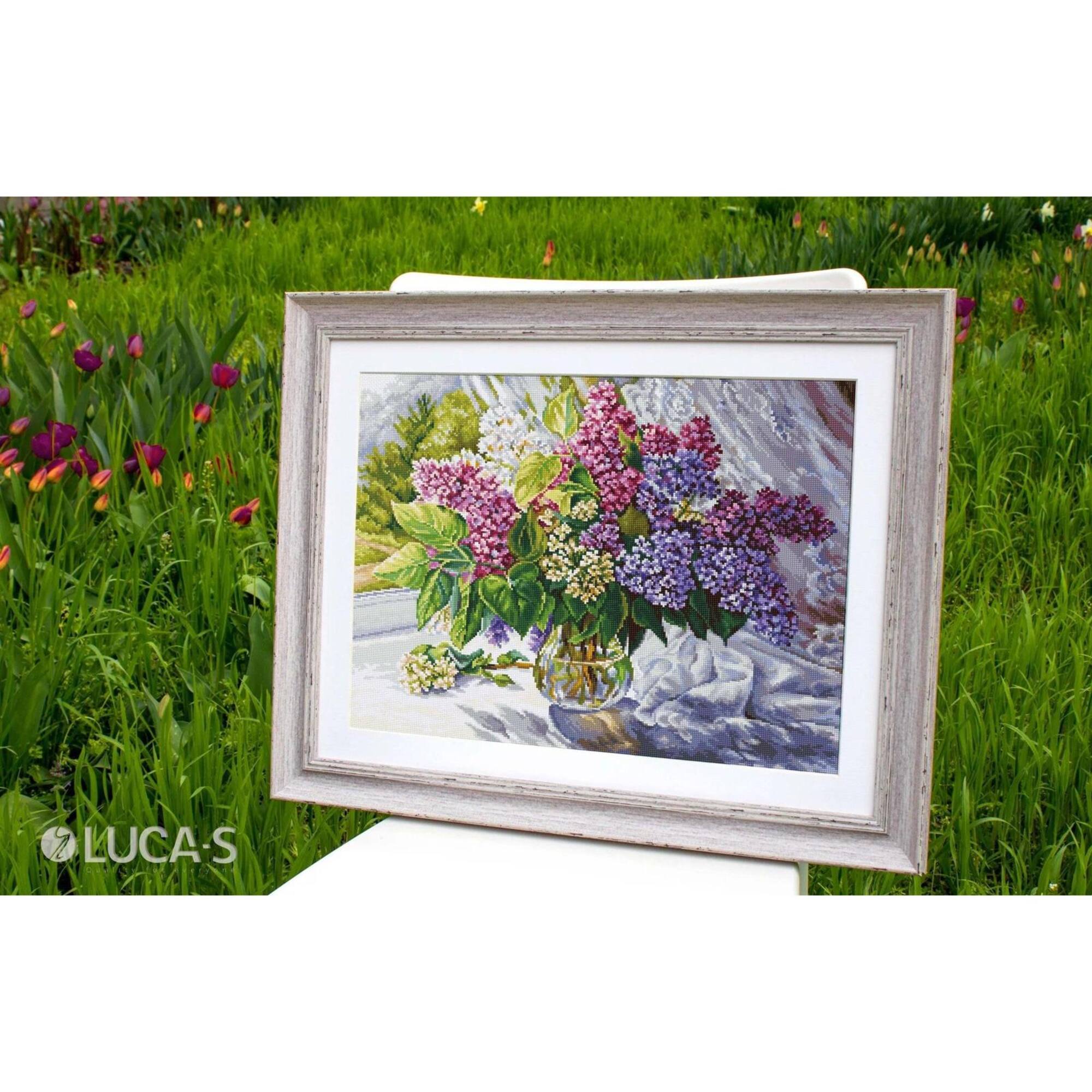 Luca-S Lilac Bouquet Counted Cross-Stitch Kit